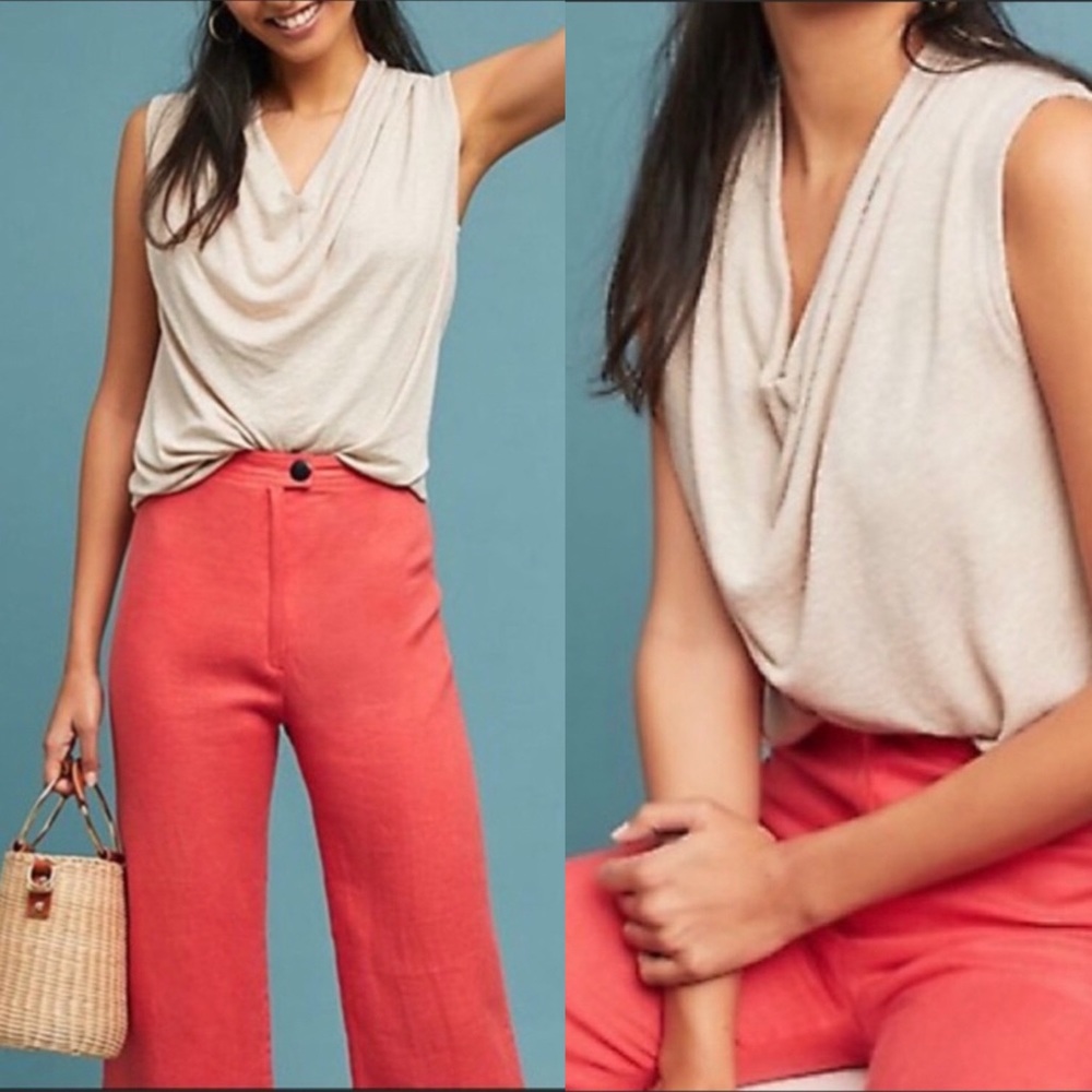 Anthropologie Akemi + Kim Scoop Neck Sleeveless Top